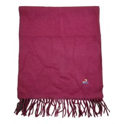 Pre-owned Benetton Wool Scarf In Red