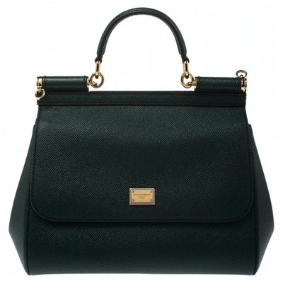 Pre-owned Dolce & Gabbana Sicily Green Leather Handbag