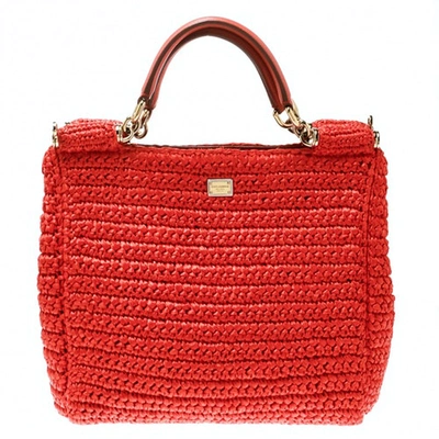 Pre-owned Dolce & Gabbana Sicily Orange Cloth Handbag