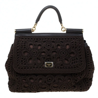 Pre-owned Dolce & Gabbana Sicily Brown Cloth Handbag