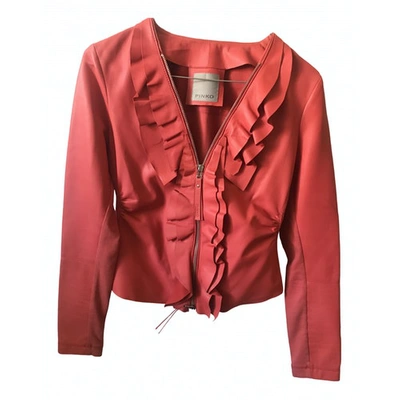 Pre-owned Pinko Red Leather Jacket