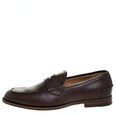 Pre-owned Gucci Brown Leather Flats