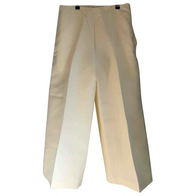 Pre-owned Joseph Yellow Silk Trousers