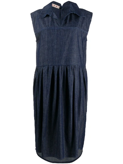 Shop Marni Denim Dress In Blue