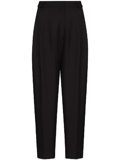Shop Anouki High Waist Tailored Trousers In Black