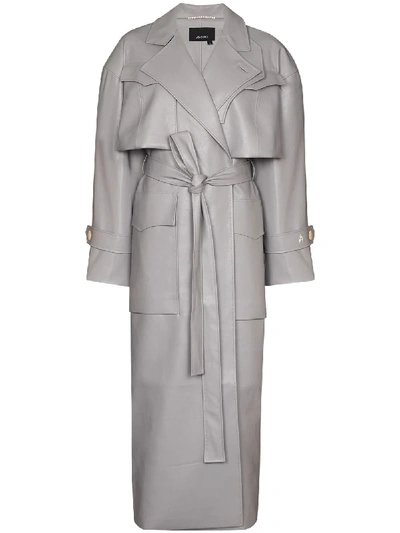 Shop Anouki Oversize Trench Coat In Grey