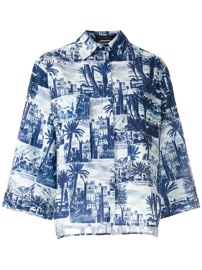 Shop Andrea Marques Printed Shirt In Blue