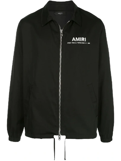 Shop Amiri Logo-print Shirt Jacket In Black