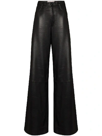 Shop Natasha Zinko High-waisted Wide-leg Trousers In Black