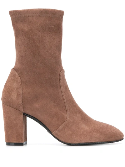 Shop Stuart Weitzman Yuliana 80 Ankle Boots In Brown