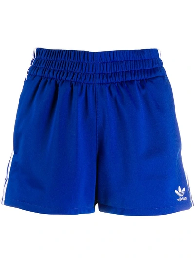 Shop Adidas Originals 3 Stripe Shorts In Blue