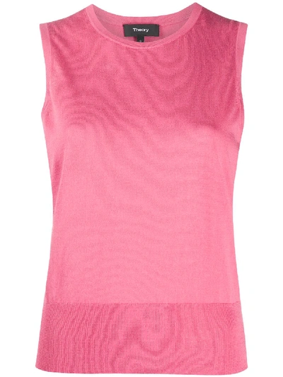 Shop Theory Silk-cotton Tank Top In Pink
