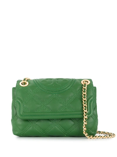 Shop Tory Burch Fleming Quilted Shoulder Bag In Green