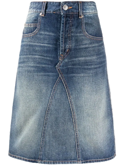 Shop Isabel Marant Étoile A-line Denim Skirt In Blue