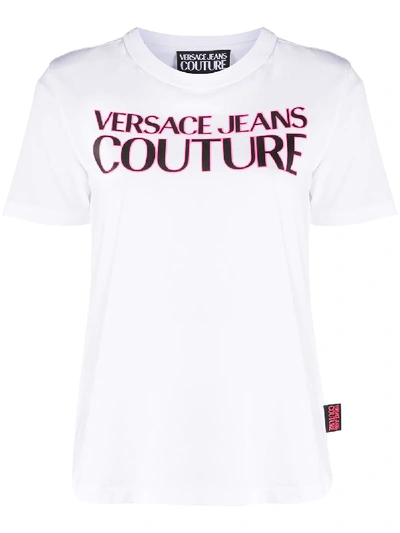 Shop Versace Jeans Couture Short Sleeved Logo T-shirt In White