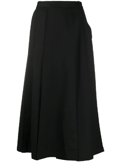 Shop Y-3 Asymmetric Pleated Skirt Trousers In Black