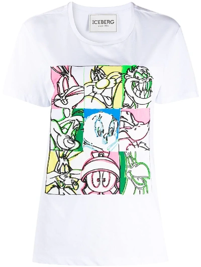 Shop Iceberg Looney Tunes-print Cotton T-shirt In White