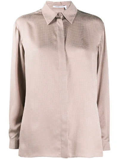 Shop Agnona Patterned Concealed Button Shirt In Pink