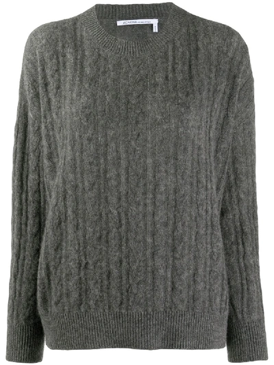 Shop Agnona Long Sleeve Cashmere Jumper In Grey