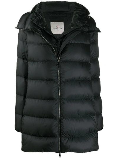 Shop Moncler Suyen Long Padded Jacket In Black