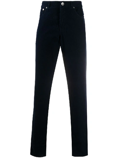 Brunello Cucinelli Straight Leg Corduroy Chinos In Blue