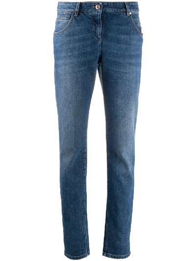 Shop Brunello Cucinelli High-rise Straight Leg Jeans In Blue