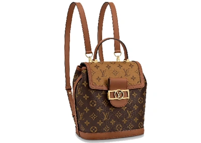 Pre-owned Louis Vuitton  Backpack Dauphine Monogram Reverse Pm Brown