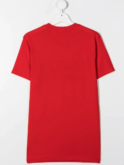 Shop Diesel Teen Tjustlogo Cotton T-shirt In Red