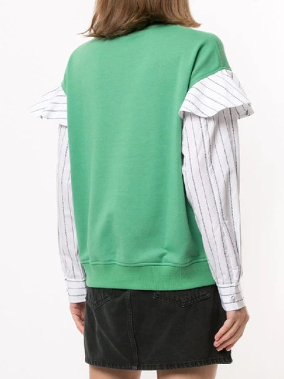 Shop Portspure Contrast Panel Sweatshirt In Green