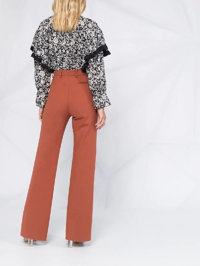 Shop See By Chloé Floral Long-sleeve Blouse In Black