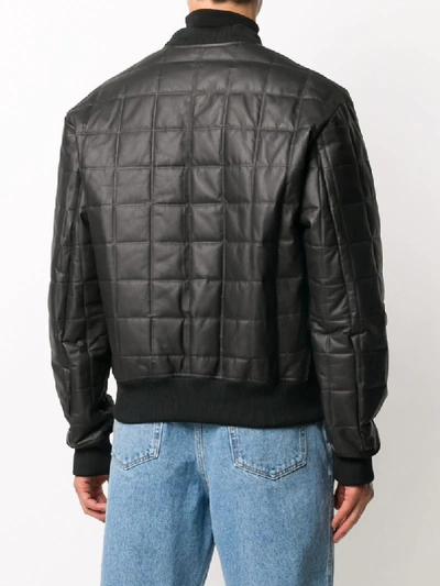 Shop Bottega Veneta Quilted Bomber Jacket In Black