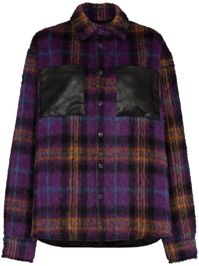 Shop Natasha Zinko Plaid-pattern Shirt Jacket In Purple