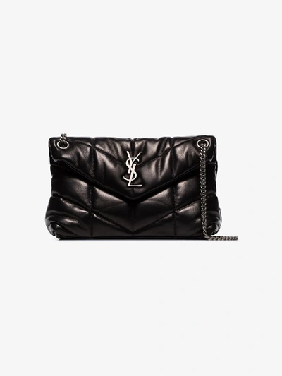 Shop Saint Laurent Loulou Small Leather Shoulder Bag In Black