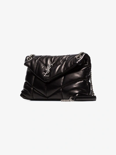 Shop Saint Laurent Loulou Small Leather Shoulder Bag In Black