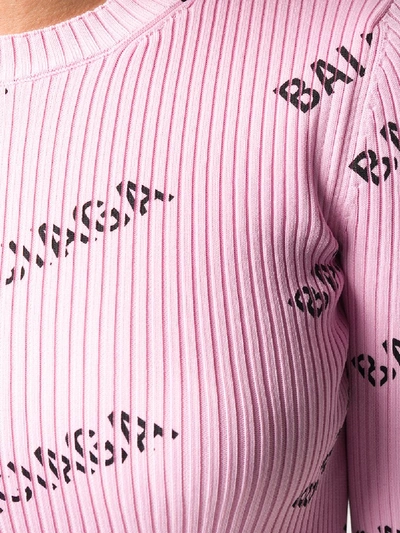 Shop Balenciaga Allover Logo Jumper In Pink