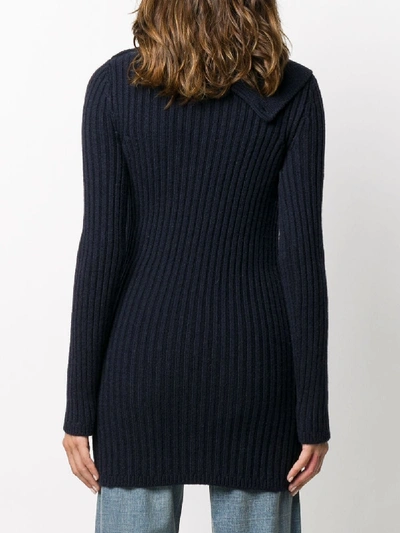 Shop Saint Laurent Wool Dress In Blue