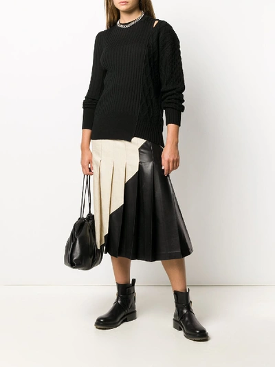 Shop Sacai Asymmetrical Sweater In Black