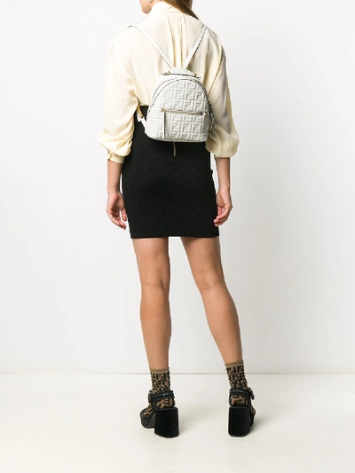 Shop Fendi Mini Leather Backpack In White