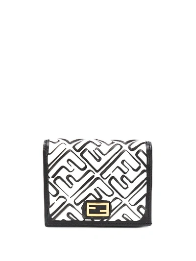 Shop Fendi Bifold Leather Wallet In White