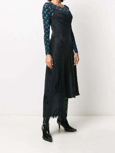Shop Marine Serre Asymmetrical Dress In Black