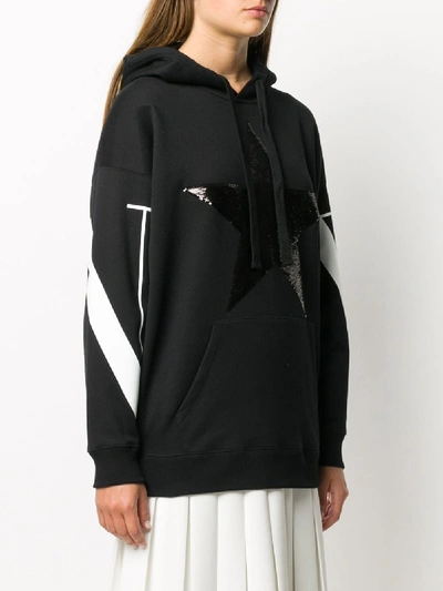 Shop Valentino Cotton Hoodie In Black