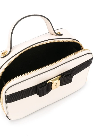 Shop Ferragamo New Vara Leather Camera Bag In White