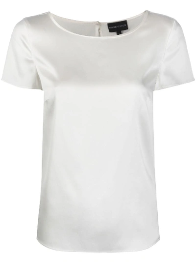 Shop Emporio Armani Silk Shirt In White
