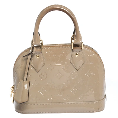 Pre-owned Louis Vuitton Beige Poudre Monogram Vernis Alma Bb Bag