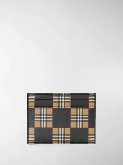 Shop Burberry Chequer Print Cardholder In Neutrals