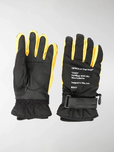 Shop Off-white Arrows-logo Snow Gloves In Black