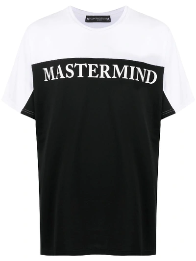 Shop Mastermind Japan Colour Block Logo T-shirt In Black