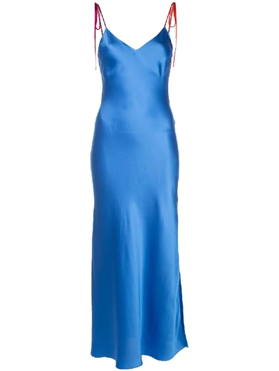 Shop Dannijo Tie Strap Slip Dress In Blue