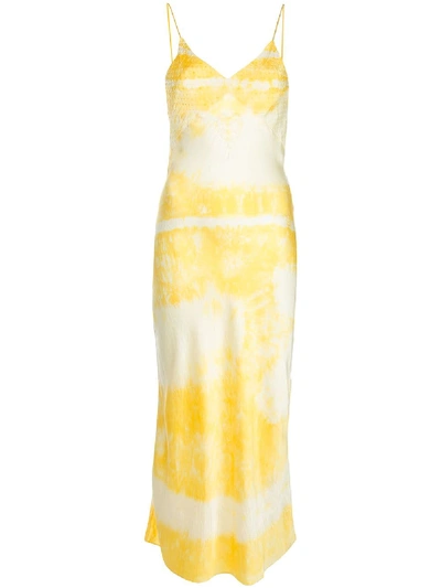 Shop Dannijo Patterned Slip Dress In Yellow