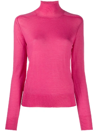 Shop Bottega Veneta Roll-neck Cashmere Jumper In Pink